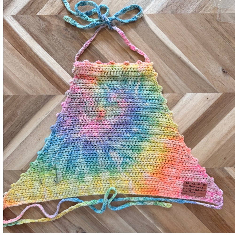 Boho OGT Almost Famous Alisa Melendez Crochet Rainbow‎ Halter Top Swing Festival